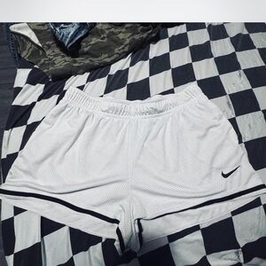 Nike White Mesh Athletic Shorts
